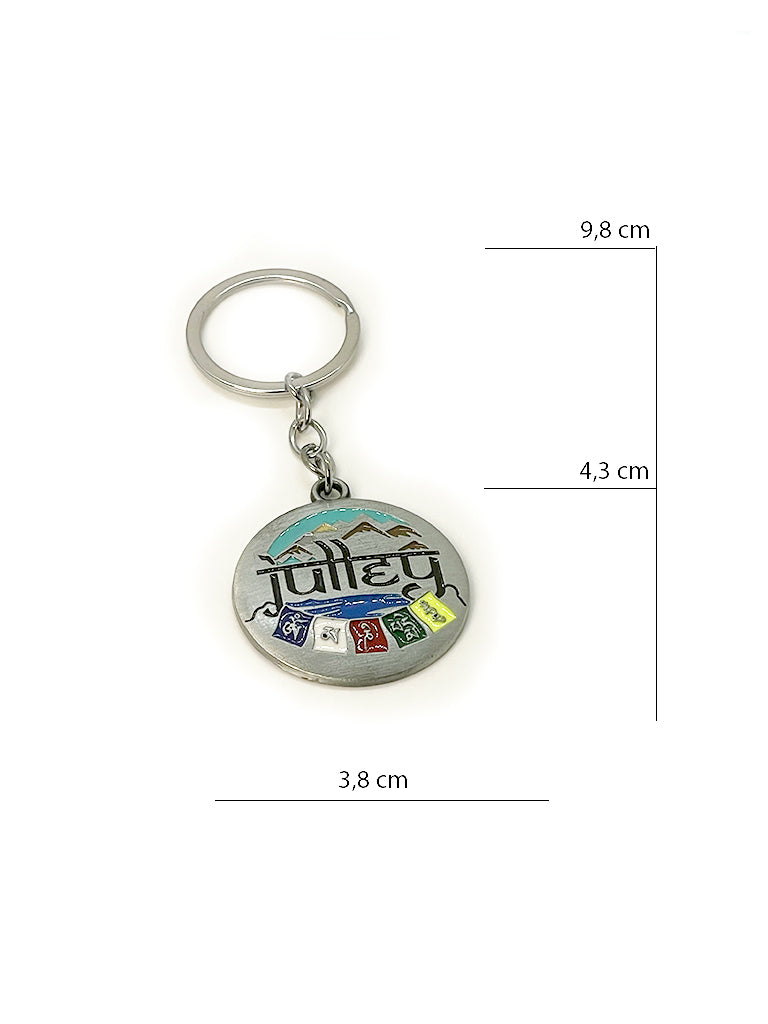 Om Mani Padme Hum mandala keychain side view