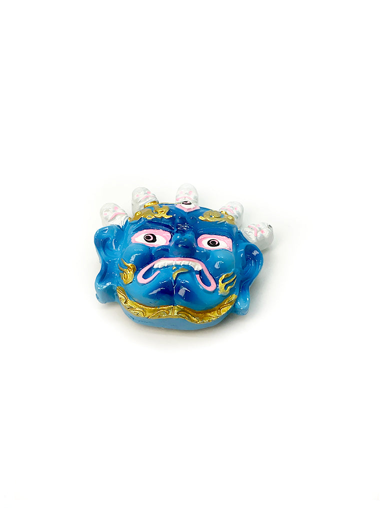 Tibetan deity mask fridge magnet front view angle 2
