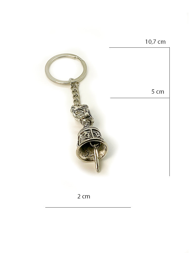 Ganesh Silver Bell Keychain