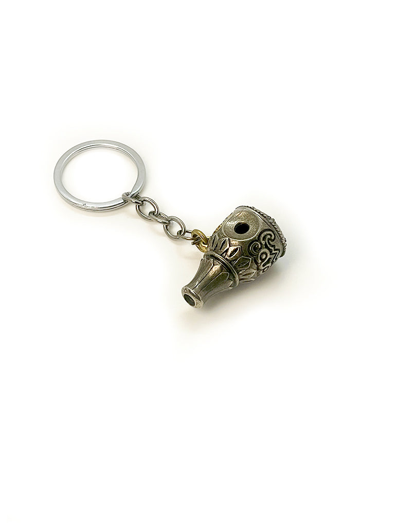 Tibetan Bumpa ritual vase keychain side view