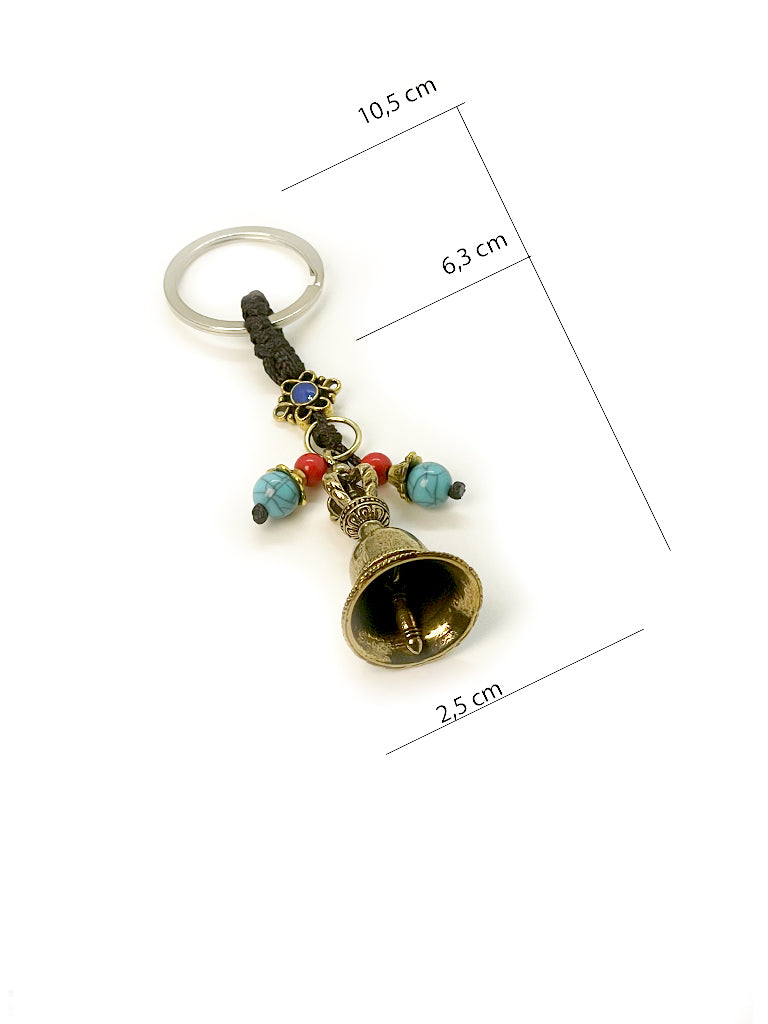 Tibetan Brass Bell Keychain