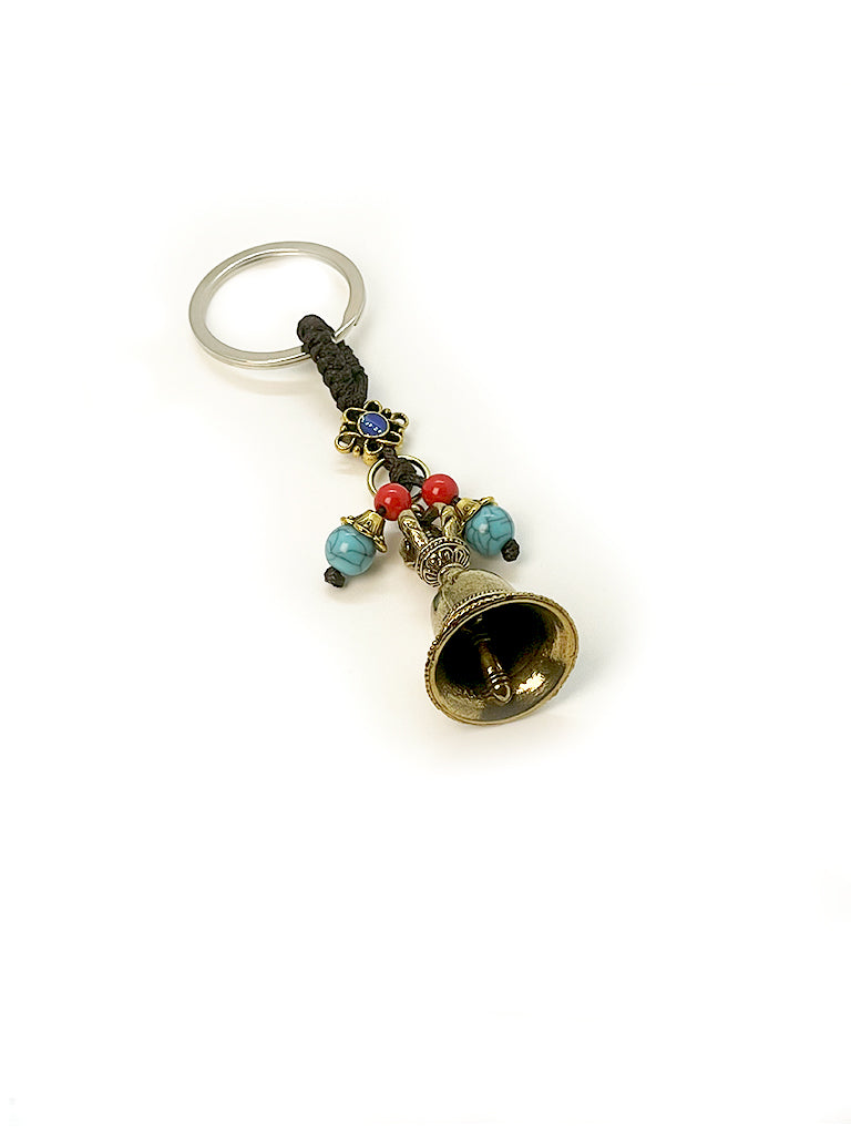 Tibetan Brass Bell Keychain