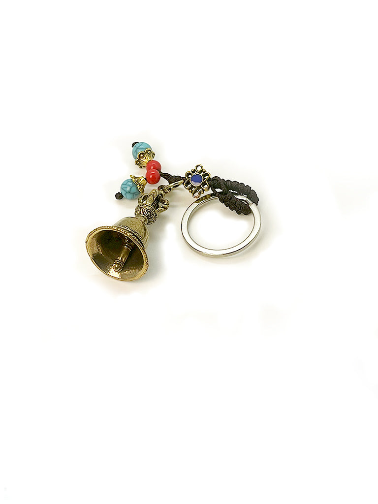Tibetan Brass Bell Keychain